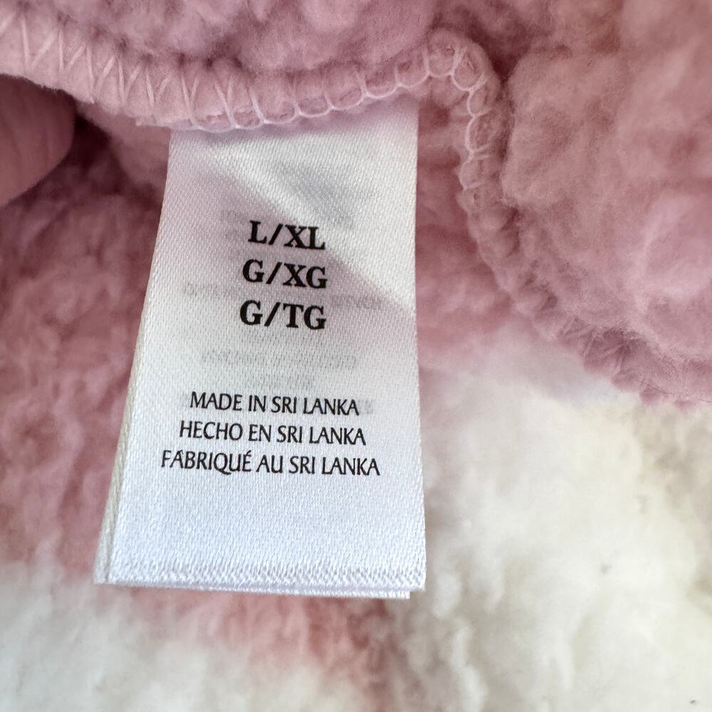 Sancturary Womens Shawl Collar Sherpa Robe Size L/XL Plush Checker Winter Pink - Picture 12 of 14